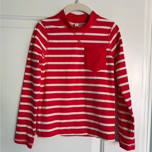 Mini Boden Red & White Striped Sun-Safe UPF 40+ Long Sleeve Shirt